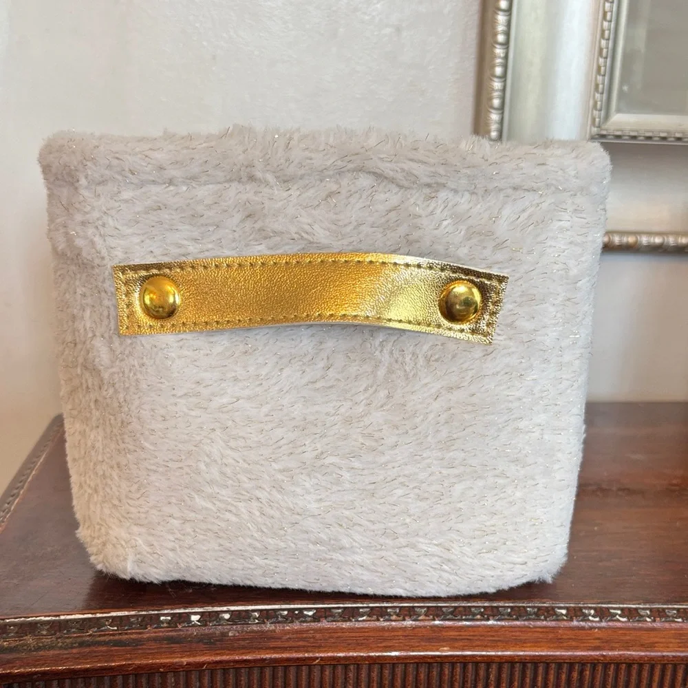 Plush Cream Decorative Storage Basket - Home Accents